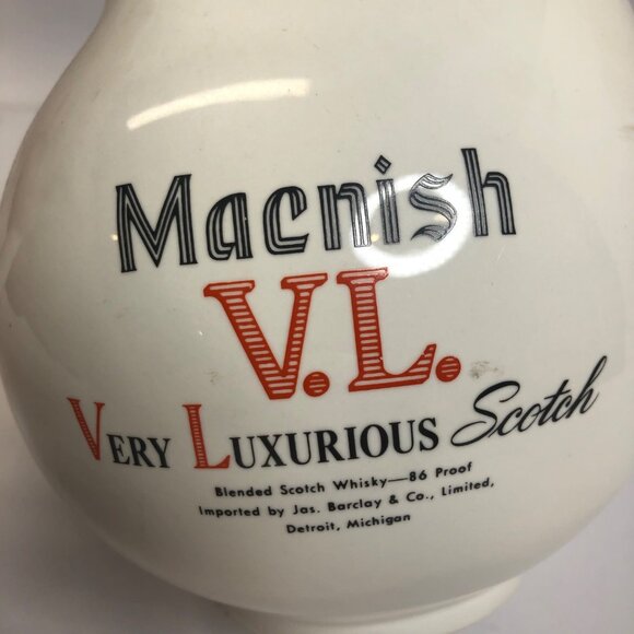 Antique Macnish V.I. Very Light Scotch Whiskey Ceramic Pitcher 7” - Picture 2 of 15